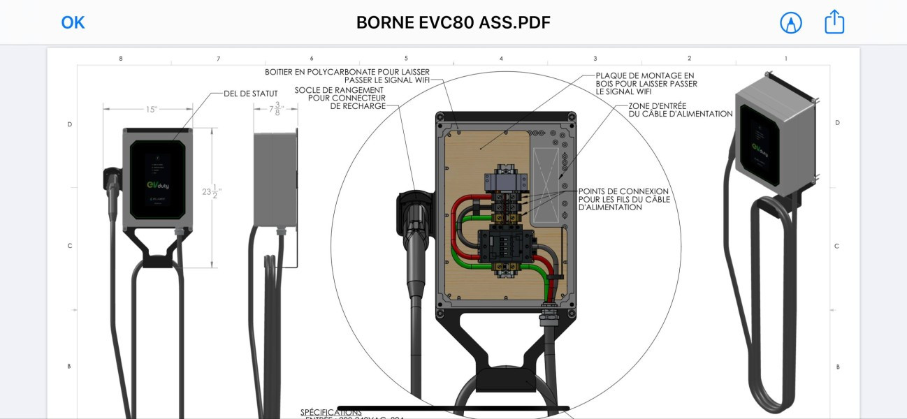 borne-recharge-EVduty-électrique-80A